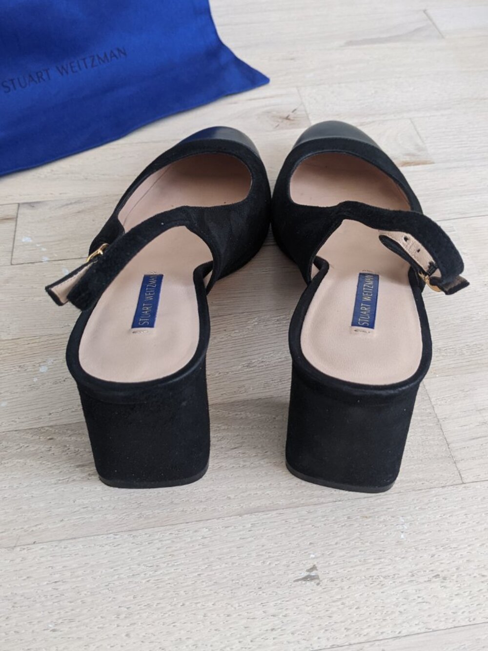 Designer Stuart Weitzman black slingback, 9M - Picture 4 of 5